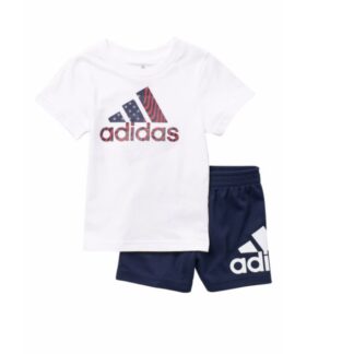 Adidas set tricou alb si pantaloni