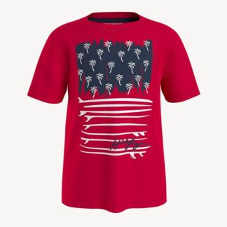 Tommy Hilfiger tricou bumbac rosu