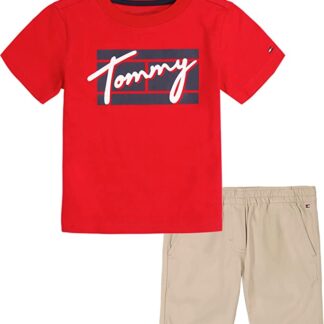 Tommy Hilfiger set tricou rosu si pantaloni scurti