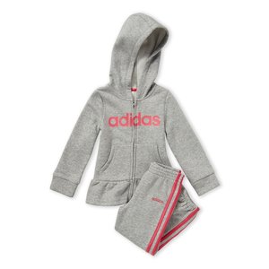 ADIDAS Two-Piece Fleece Full-Zip Peplum Hoodie & Pants