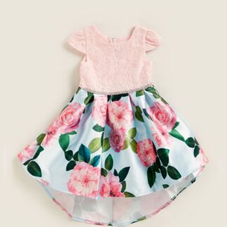 Rare Editions LACE BODICE FLORAL DRESS
