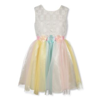 Purple Rose Little Girls' Multicolor Tulle Dress