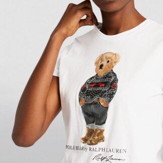 Ralph Lauren tricou urs fete alb