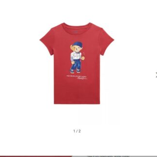 Ralph Lauren tricou urs fete rosu