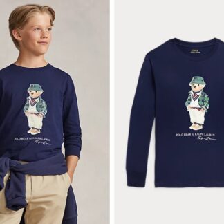 Ralph Lauren bluza bumbac cu maneci lungi urs