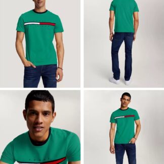 Tommy Hilfiger - tricou logo verde S M XL