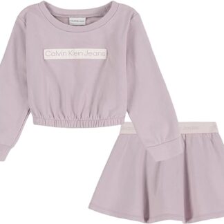 Calvin Klein set bluza si fusta lila