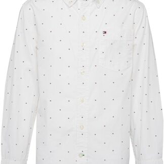 Tommy Hilfiger camasa bumbac alba cu logo