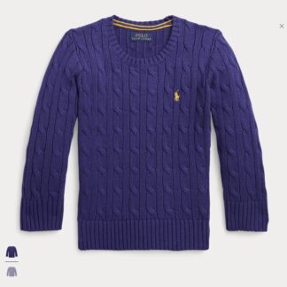 Ralph Lauren pulover bumbac cable-knit albastru