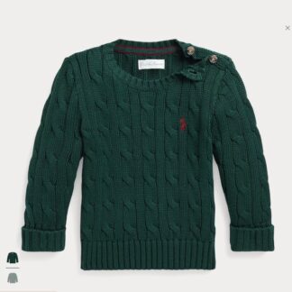 Ralph Lauren pulover bumbac cable-knit verde