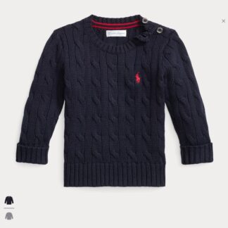 Ralph Lauren pulover bumbac cable-knit navy