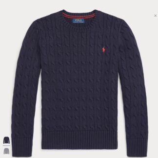 Ralph Lauren pulover bumbac cable-knit negru