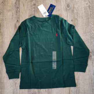 Ralph Lauren bluza bumbac cu maneca lunga verde