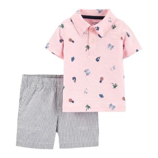 Carter's set tricou polo si pantaloni scurti