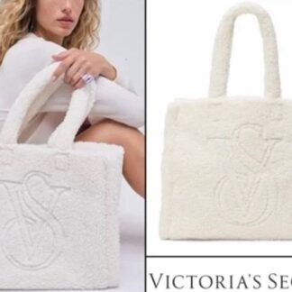 victoria's secret White sherpa TOTE