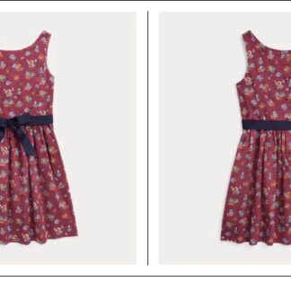 Ralph Lauren Floral Cotton Sateen Dress rochie