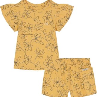 Calvin Klein set tricou si pantaloni scurti - galben mustar