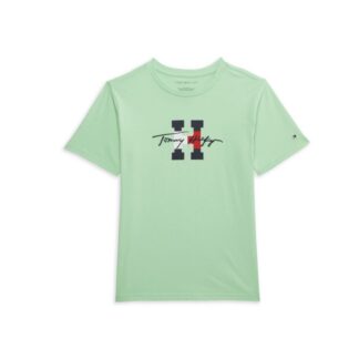 Tommy Hilfiger tricou bumbac logo verde