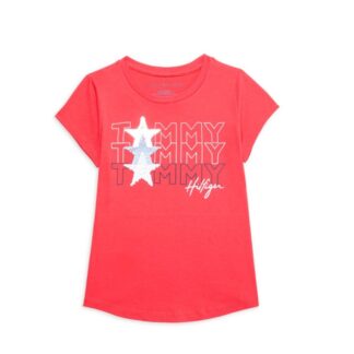 Tommy Hilfiger tricou rosu cu paiete