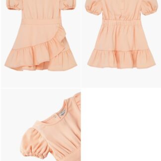 Rochie Puff Sleeve Faux Wrap Dress
