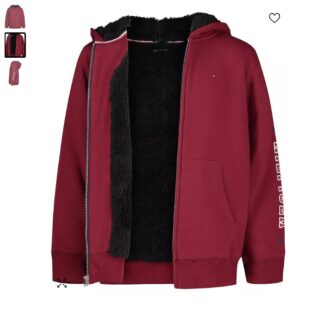Tommy Hilfiger hanorac gros cu interior sherpa visiniu