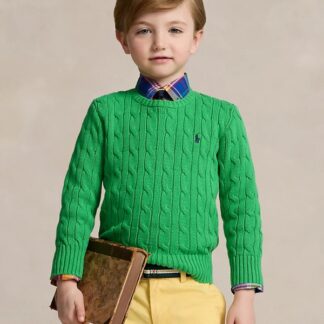 Ralph Lauren pulover bumbac cable-knit verde