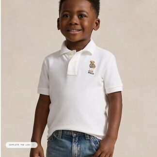 Ralph Lauren tricou polo alb cu emblema urs