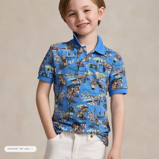 Ralph Lauren tricou polo albastru cu ursi