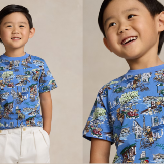 Ralph Lauren tricou albastru cu ursi