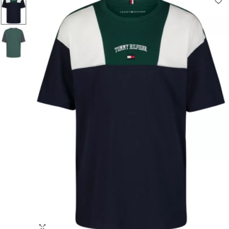 Tommy Hilfiger tricou bumbac verde cu navy