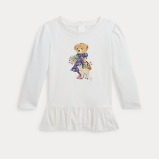 Ralph Lauren bluza alba urs ruffle