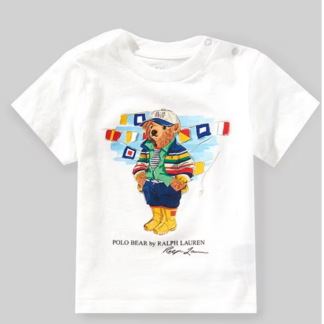 Ralph Lauren tricou urs alb steaguri