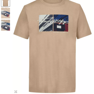 Tommy Hilfiger tricou bumbac maro