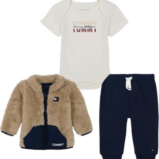 Tommy Hilfiger set 3 piese cu jacheta sherpa