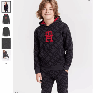 Tommy Hilfiger - set trening negru cu logo rosu