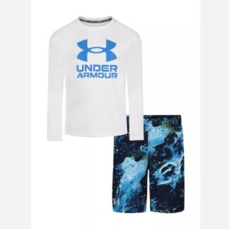 Under Armour set costum de baie bluza si pantaloni scurti de baie alb
