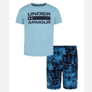 Under Armour set costum de baie tricou si pantaloni scurti de baie albastru