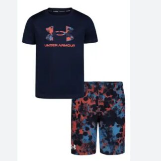 Under Armour set costum de baie tricou si pantaloni scurti de baie navy