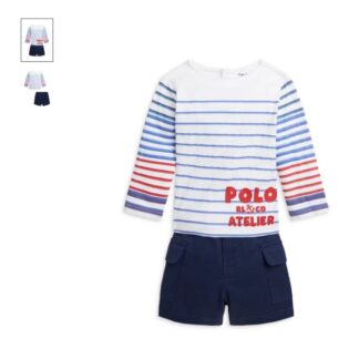 Ralph Lauren set bluza cu maneca lunga si pantaloni scurti