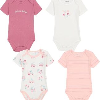 Calvin Klein set 4 bodyuri cu maneca scurta roz