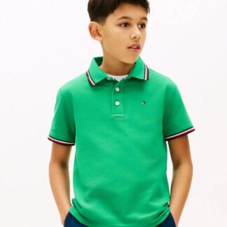 Tommy Hilfiger tricou polo bumbac verde -