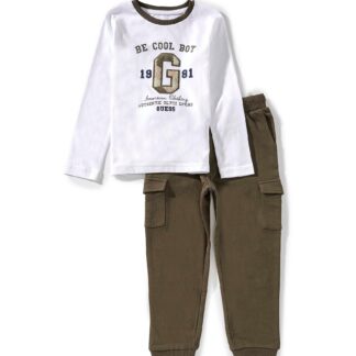 Guess set bluza bumbac si pantaloni de trening cargo