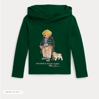 Ralph Lauren bluza bumbac cu maneca lunga si gluga urs