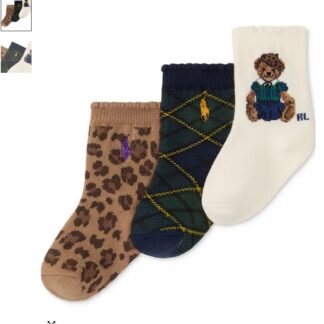 Ralph Lauren set sosete fete 6-24 luni model urs