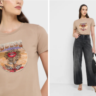 Guess tricou bumbac grafic desert