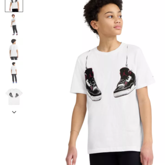 JORDAN tricou alb bumbac grafic adidasi