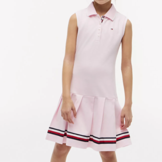 Tommy Hilfiger rochie polo fara maneci roz