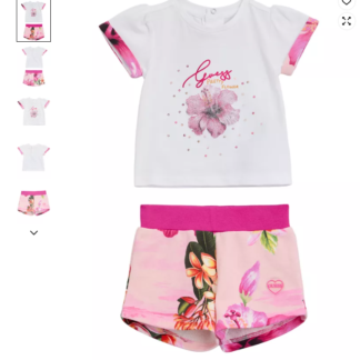 GUESS set tricou si pantaloni scurti flori