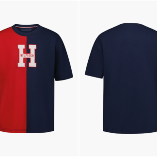 Tommy Hilfiger tricou rosu bleumarin logo
